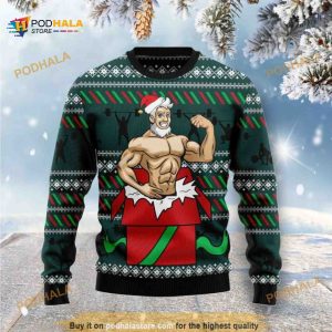 Santa Gymnastic All Over Printed Funny Ugly Sweater