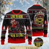 Santa Motocycle Riding Christmas Wool Knitted Funny Ugly Sweater