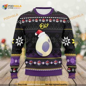 Santa Pokemon Christmas Egg Hatching Xmas Funny Ugly Sweater