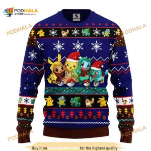 Santa Pokemon Christmas Funny Ugly Sweater