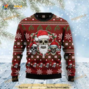Santa Skull All Over Printed Funny Ugly Sweater