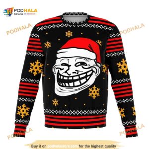 Santa Troll Meme All Over Printed Funny Ugly Sweater