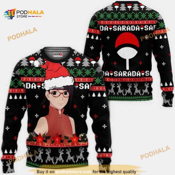 Sarada Uchiha Boruto Anime Xmas Ugly Christmas Funny Sweater