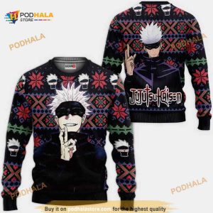 Satoru Gojo Anime Jujutsu Kaisen Xmas Funny Ugly Christmas Sweater