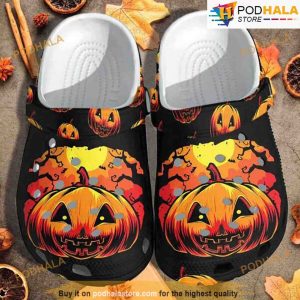 Scary Pumpkin Dark Night 3D Funny Crocs Halloween