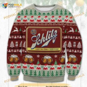 Schlitz Beer Xmas Ugly Wool Sweater
