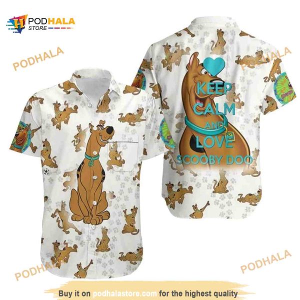 Scooby Doo Funny Hawaiian Shirt, Keep Calm And Love Aloha Shirt