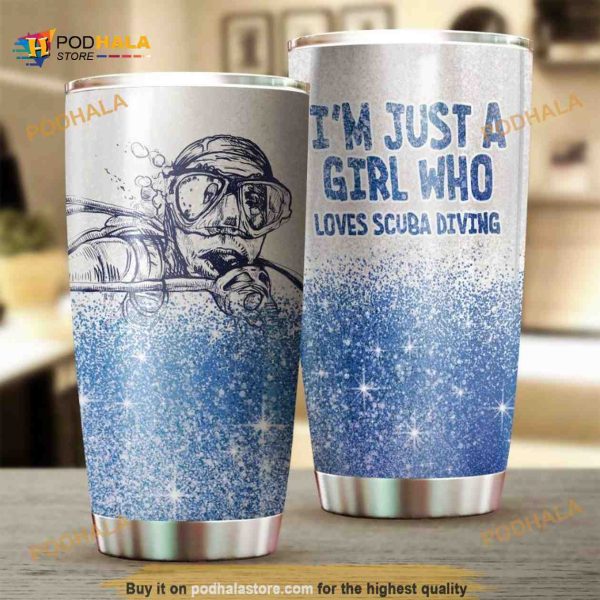 Scuba Diving Girl Stainless Steel Cup Coffee Tumbler