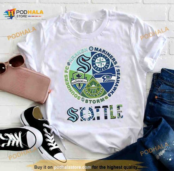 Seattle Kraken Mariners Storm Sounders Seahawks 2023 Shirt
