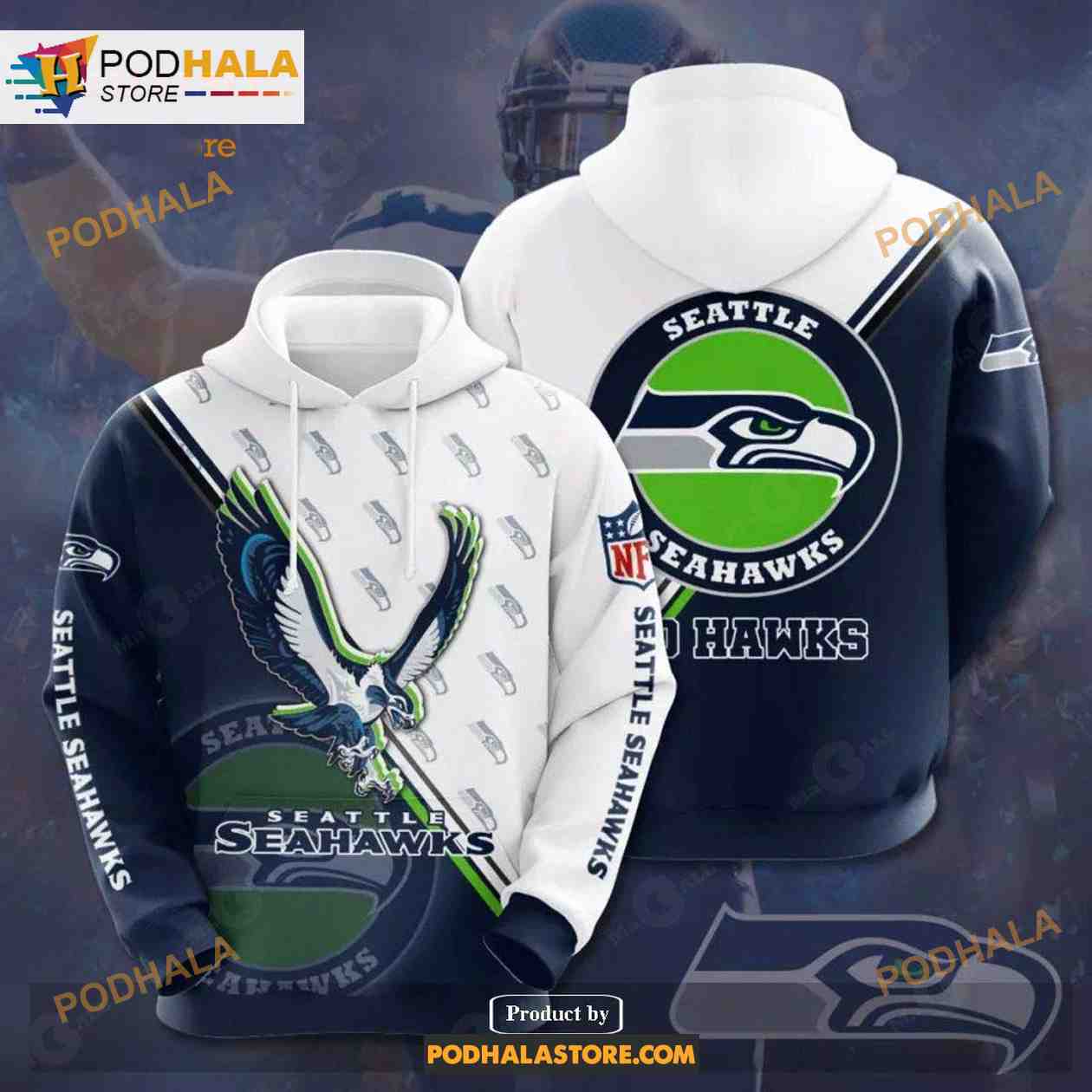Seattle Seahawks 3D Team Logo NFL Hoodie 3D - Bring Your Ideas, Thoughts  And Imaginations Into Reality Today