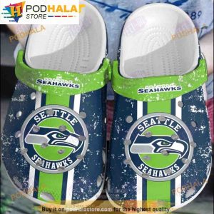 Seattle Seahawks Navy-green NFL 3D Funny Crocs Clog Shoes