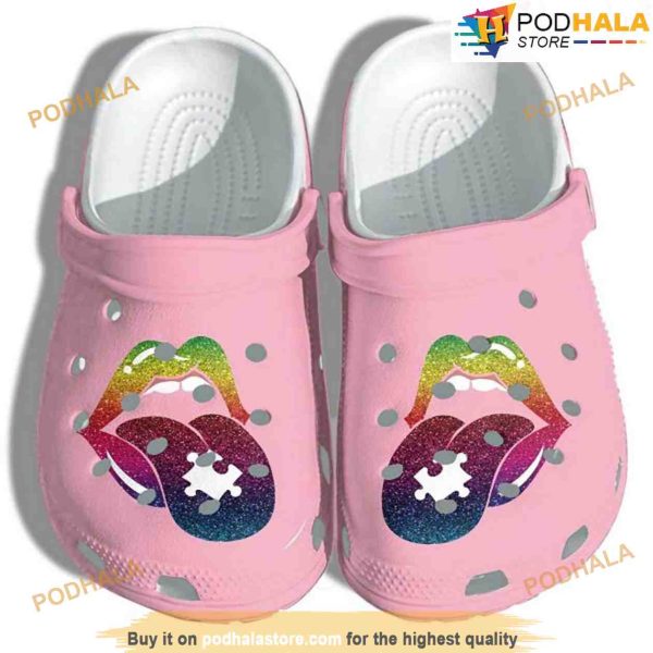Sexy Lips Puzzle Piece 3D Funny Crocs