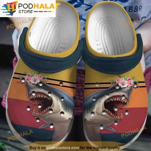 Shark And Flower Funny 3D Funny Crocs