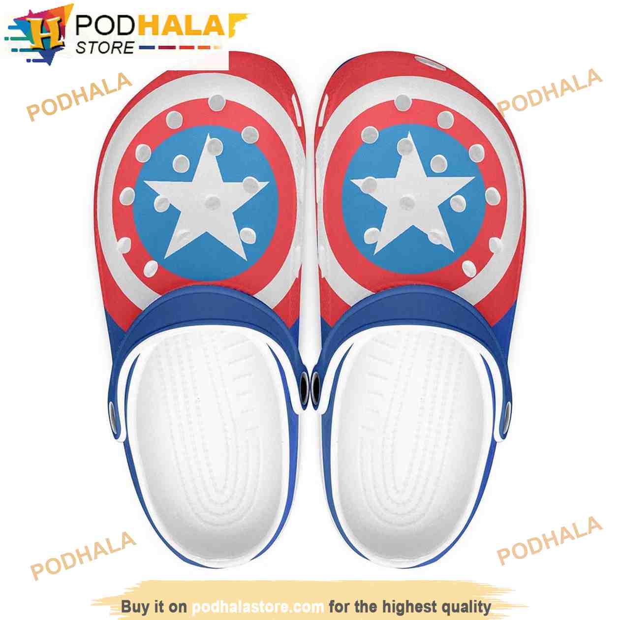 Shield Captain America Avengers 3D Funny Crocs Shield Captain America Avengers 3D Funny Crocs