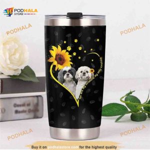 Shih Tzu Dog Sunflower You Are My Sunshine Coffee Tumbler