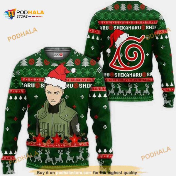Shikamaru Naruto Anime Xmas Ugly Christmas Funny Sweater