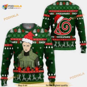 Shikamaru Naruto Anime Xmas Ugly Wool Funny Sweater