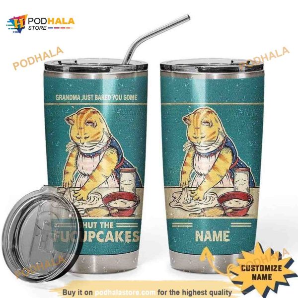 Shut The Fucupcakes Grandma Custom Name Coffee Tumbler
