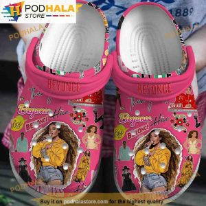 Singer Beyonce Music Pink 3D Funny Crocs Clog Shoes