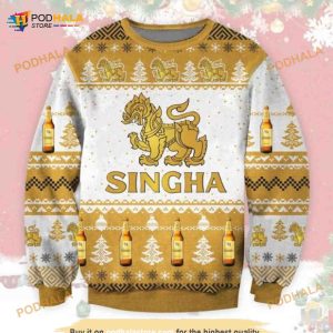 Singha Beer Ugly Sweater Gifts Christmas Wool Sweater