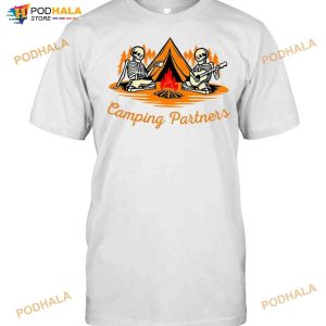 Skeleton Camping Partners Halloween T-shirt