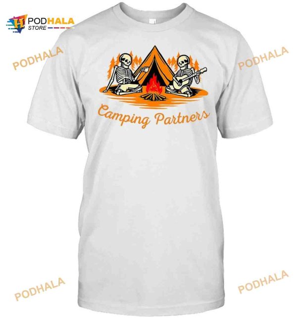 Skeleton Camping Partners Halloween T-shirt