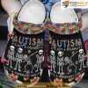 Skeleton Dabbing Autism Puzzle Pieces 3D Funny Crocs