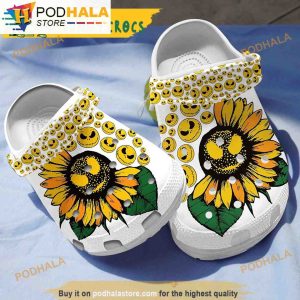 Skeleton Sunflower Gifts 3D Funny Crocs Slippers