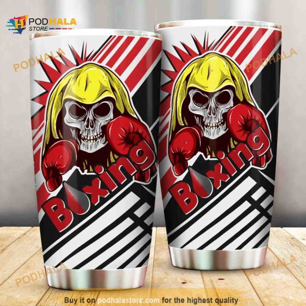 Skull Boxing Player Stainless Steel Cup Coffee Tumbler