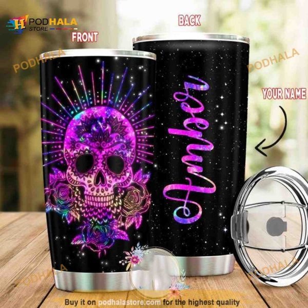 Skull Coffee Tumbler Sugar Skull Gift Travel Coffee Tumbler