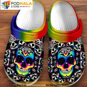 Skull Colorful Printeds Hippie Mandala Bone 3D Funny Crocs