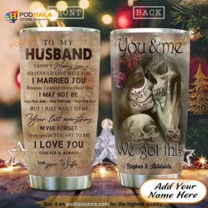Skull Couple To My Husband Personalized Coffee Tumbler