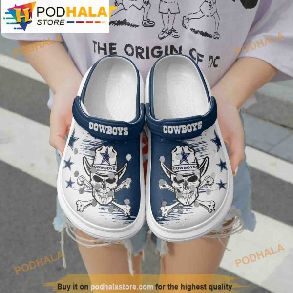 Skull Dallas Cowboys 3D Funny Crocs Slippers