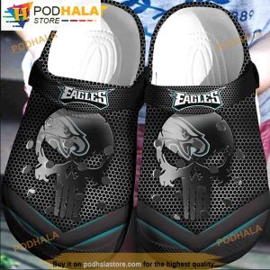 Skull Design For Big Fans Philadelphia Eagles 3D Funny Crocs