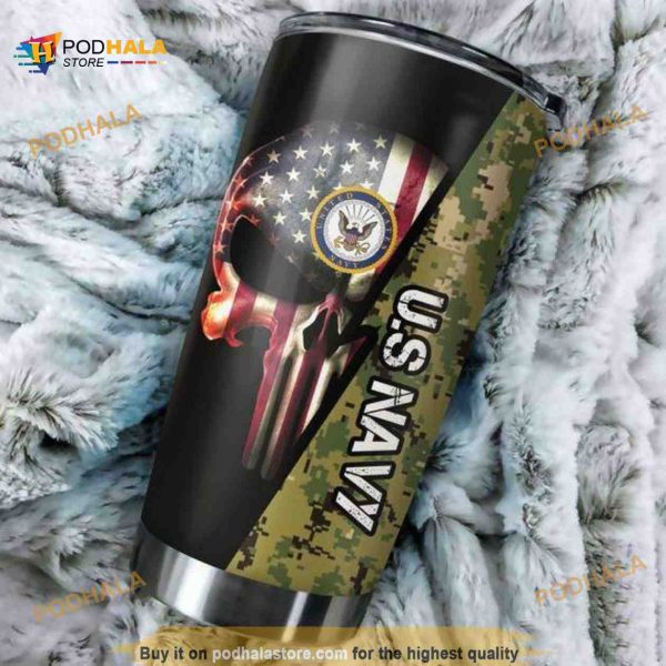 Skull Gift Military Gifts U.S Navy Skull Coffee Tumbler