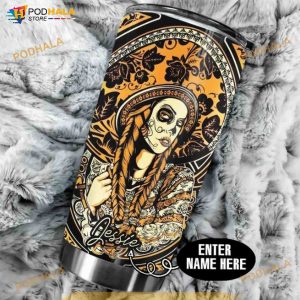 Skull Personalized Mandala Gift Travel Coffee Tumbler