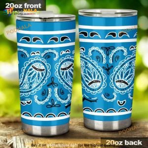 Sky Blue Bandana Stainless Steel Cup Coffee Tumbler