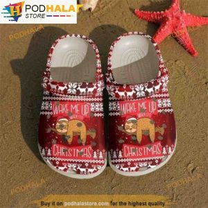 Sleeping Sloth Wake Me Up Christmas 3D Funny Crocs