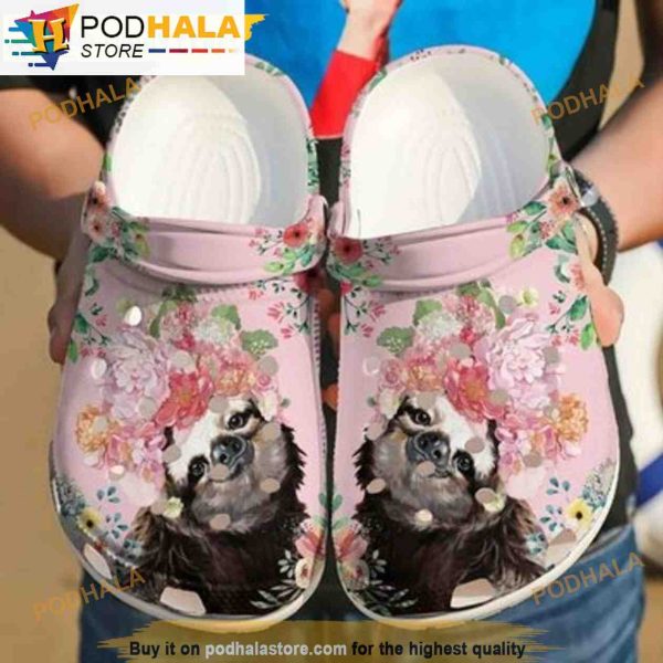 Sloth Lovely Flower 3D Funny Crocs