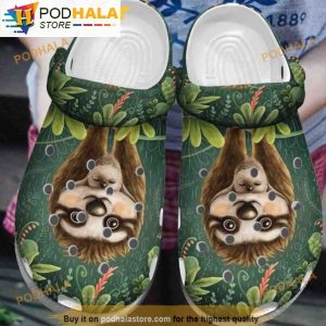 Sloth Mom With Baby Tropical Animal 3D Funny Crocs