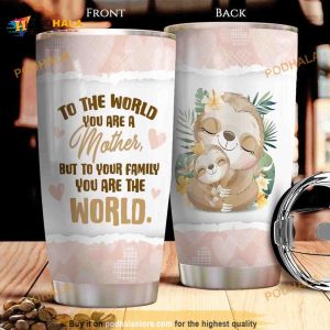 Sloth Mother Stainless Steel Cup Coffee Tumbler