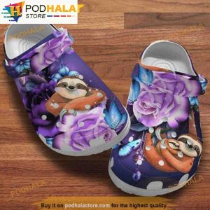 Sloth With Flowers Best 3D Funny Crocs