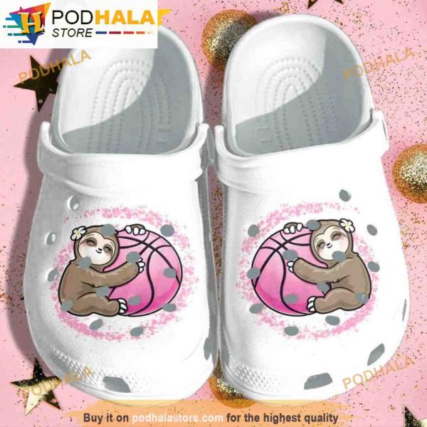 Sloth With Pink Baseball 3D Funny Crocs