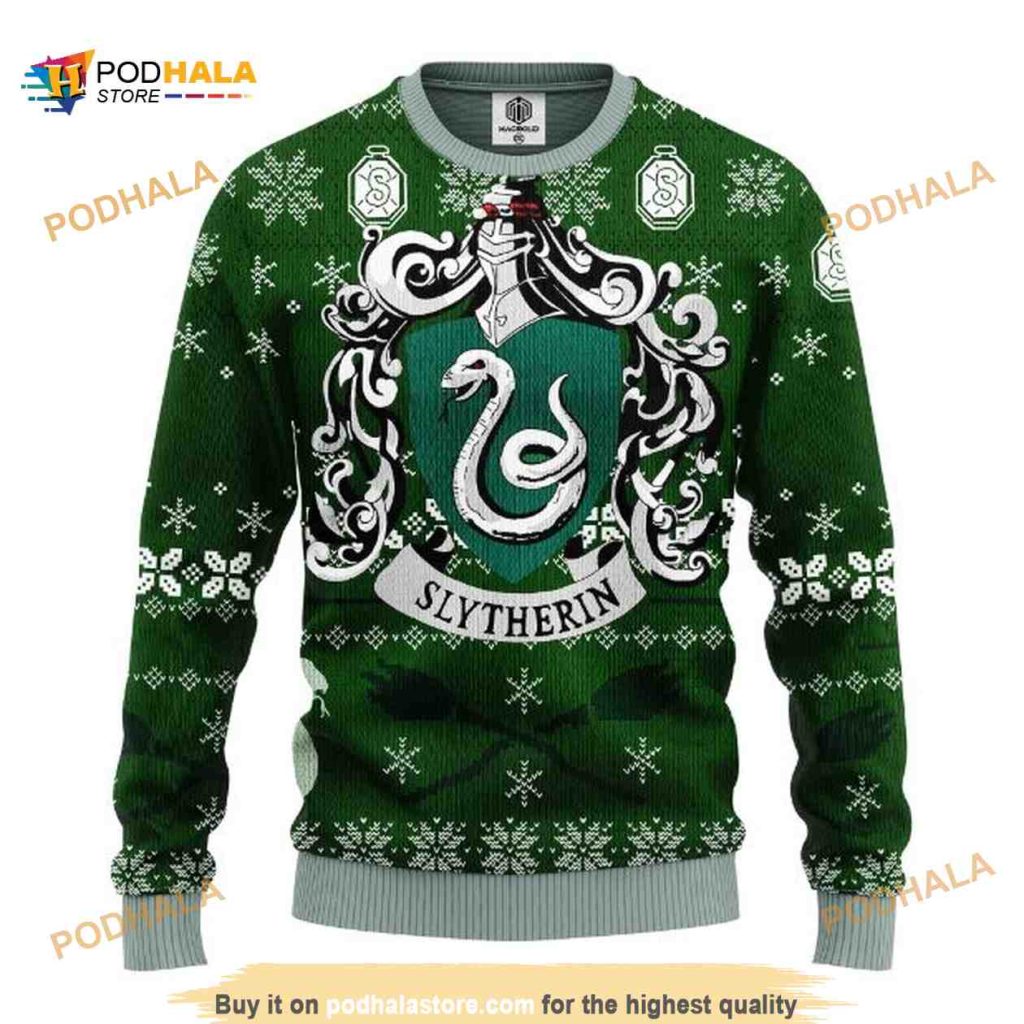 Slytherin House Harry Potter Ugly Xmas Wool Sweater