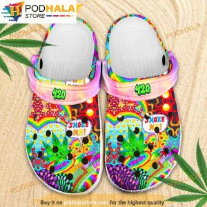 Smoke Me 420 Hippie Marijuana Leaf 3D Funny Crocs