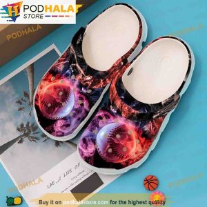 Smoky Ball Baseball 3D Funny Crocs Clog Shoes