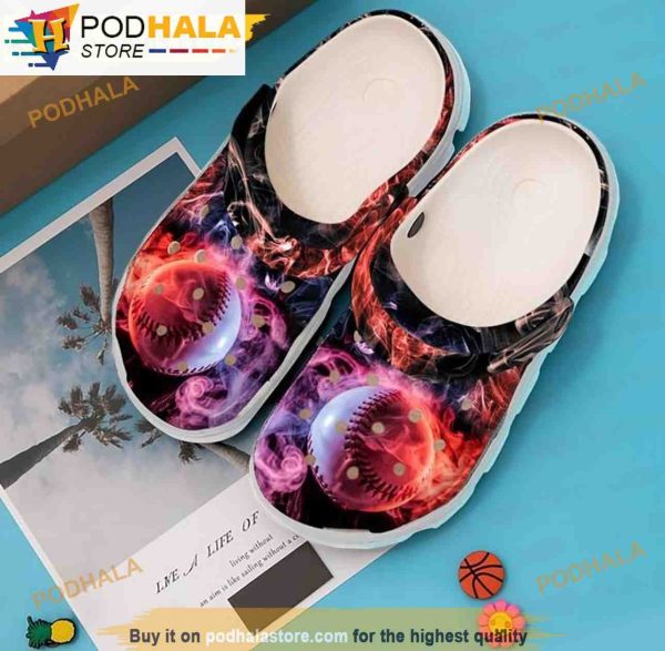 Smoky Ball Baseball 3D Funny Crocs Clog Shoes
