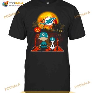 Snoopy And Charlie Brown Pumpkin Miami Dolphins Jackets Halloween Moon Shirt