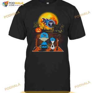 Snoopy And Charlie Brown Pumpkin Tennessee Titans Halloween Moon Shirt