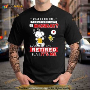 Snoopy And Woodstock What Do You Call A Person Who Is Happy On Monday Shirt 1
